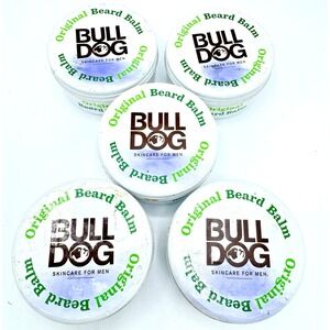 5 x Bulldog Mens Skincare Original Beard Balm 2.5 Oz Aloe Camelina Green Tea NOS